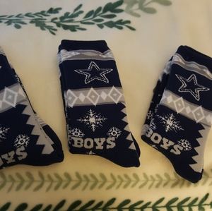 Dallas Cowboys Holiday Socks-3 pairs